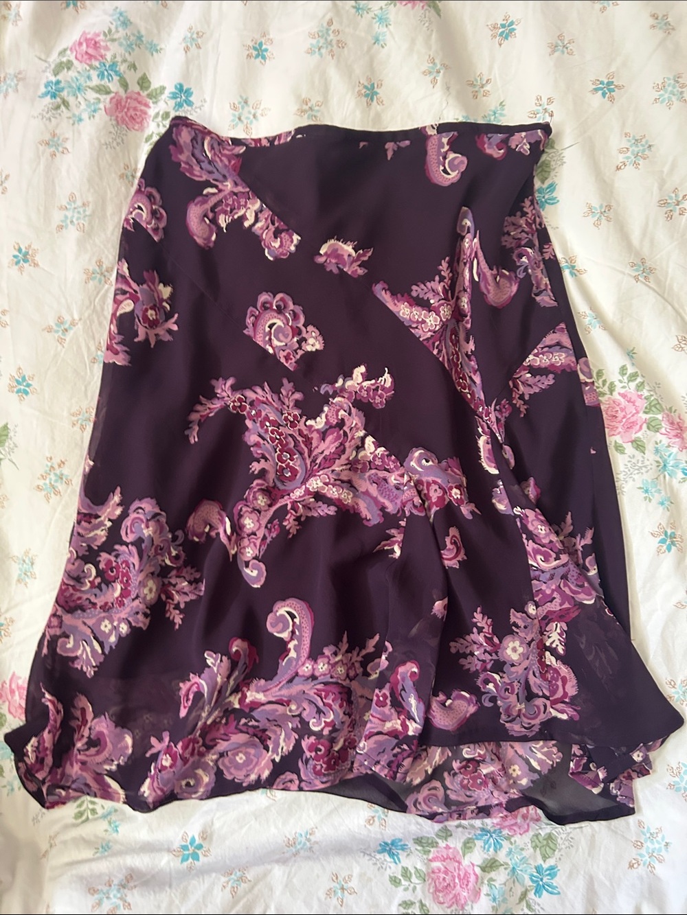 Purple Floral Skirt